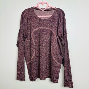 Lululemon Swiftly Relaxed Long-Sleeve Shirt Contour Form Dramatic Magenta SZ 16